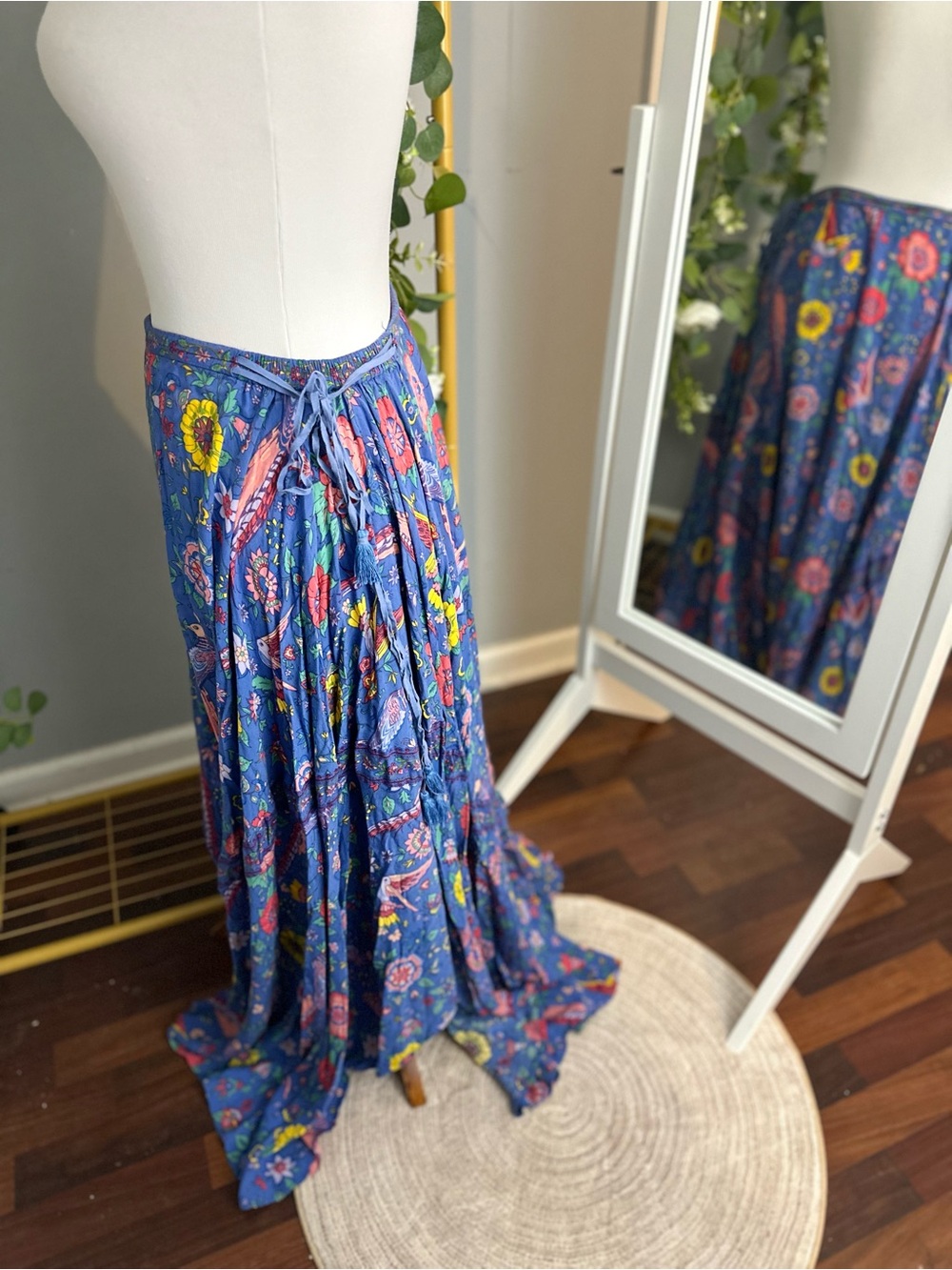 Spell Lovebird Half Moon Maxi Skirt in Deep Sky - Picture 7 of 13